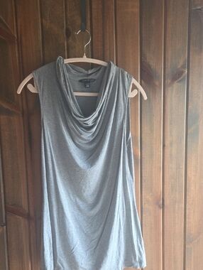 Banana Republic Gray Stretch Top with Cowl Neck